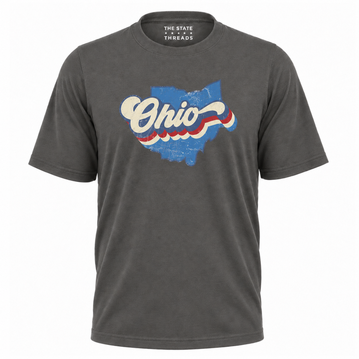 Ohio Vintage State Map Retro Stripes Pride Shirt