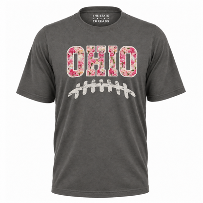 Ohio Carnation Floral Football Game Day Red Shirt