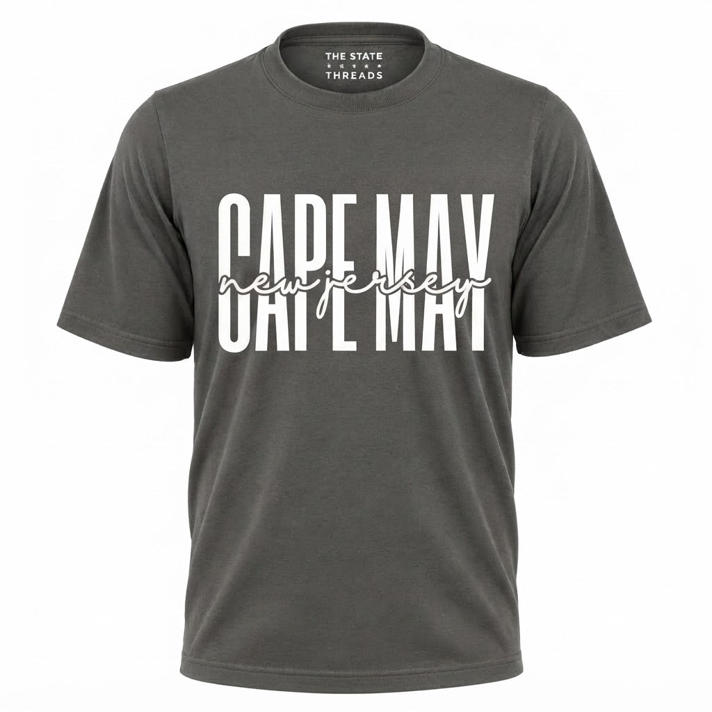 New Jersey Cape May Modern Typography Cursive Shirt