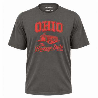 Ohio Buckeye State Covered Bridge Cardinal Shirt