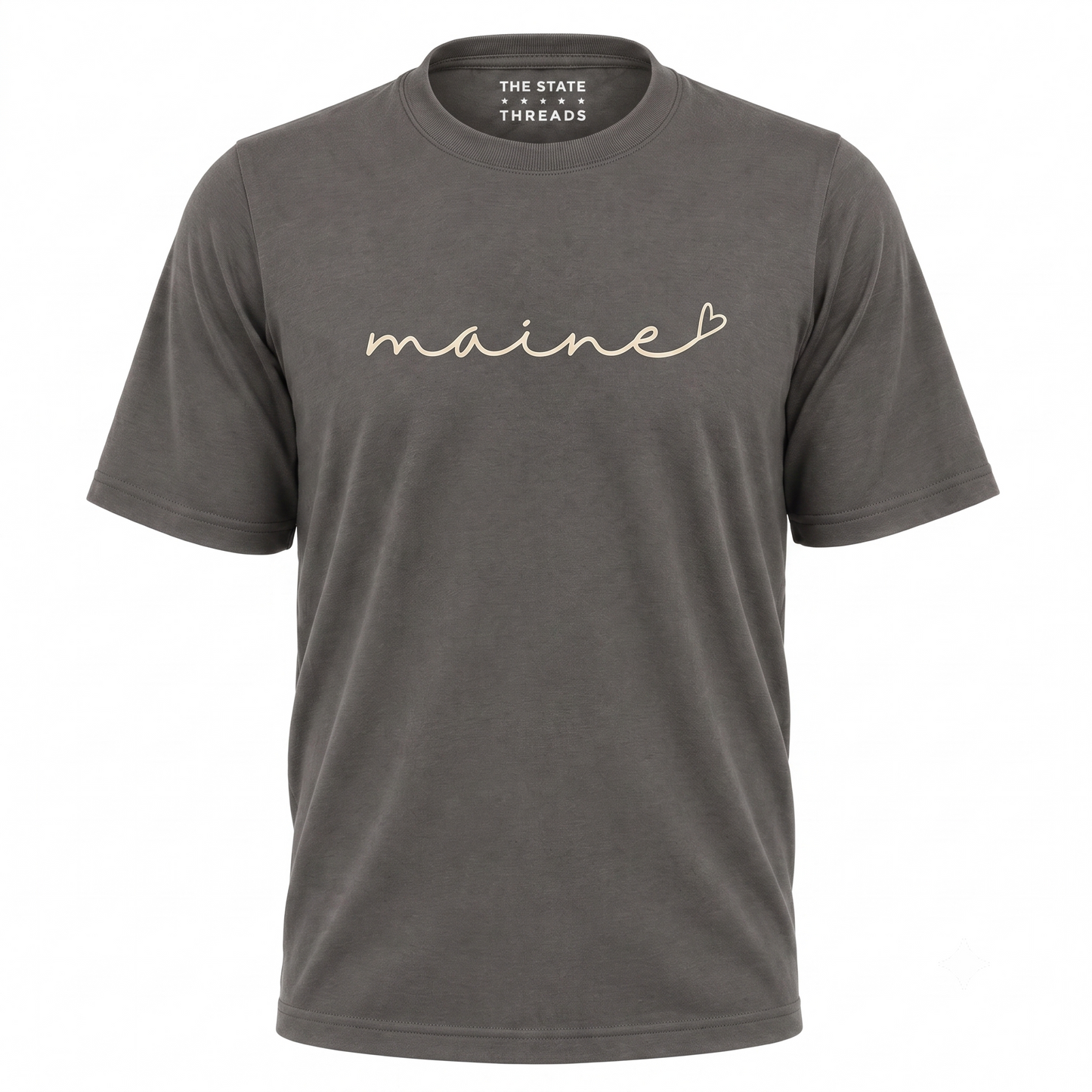 Maine Cursive Script Heart State Pride Shirt