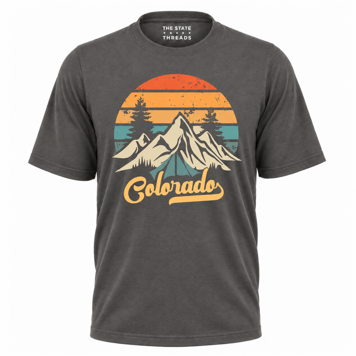 Colorado Retro Mountain Camping Sunset Graphic Shirt