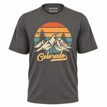 Colorado Retro Mountain Camping Sunset Graphic Shirt