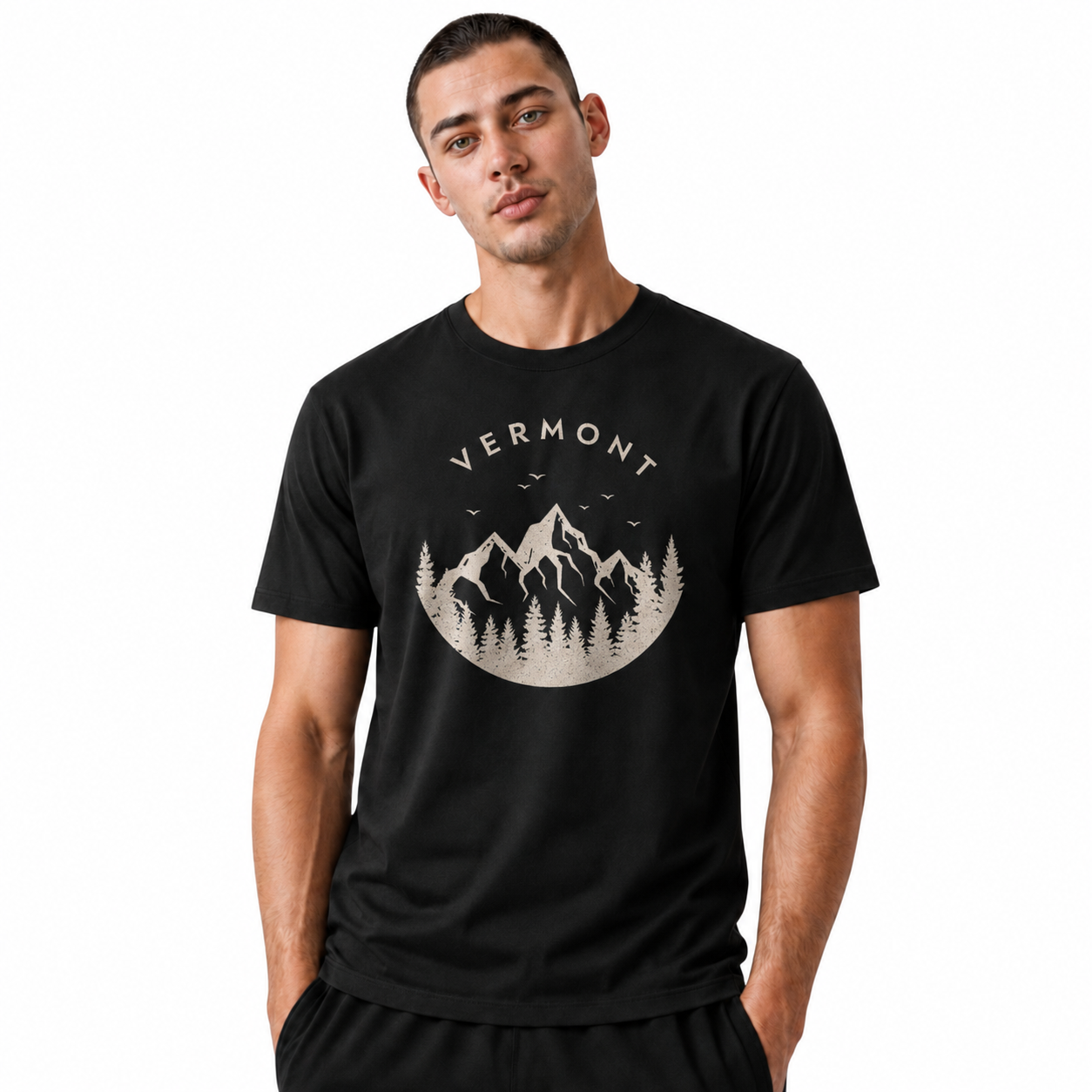 Vermont Mountain Forest Badge Shirt