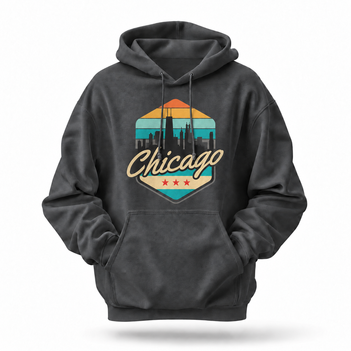 Chicago Retro Sunset Skyline Hoodie