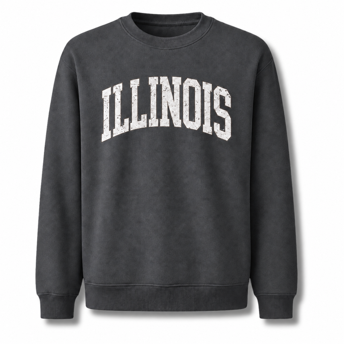 Illinois Bold Collegiate Arched Varsity Vintage Sweatshirt - Dark Heather