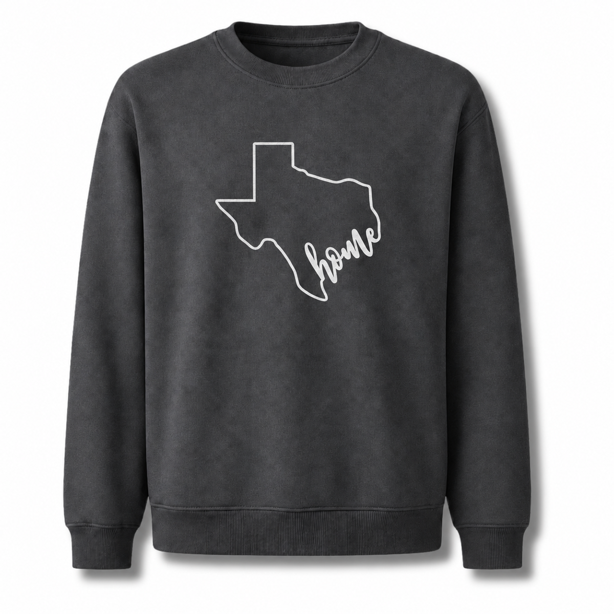 Texas Home State Pride Heart Rustic Vintage Sweatshirt - Dark Heather
