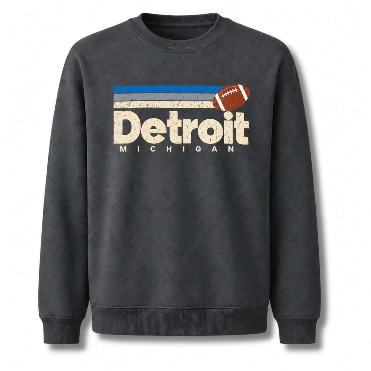 Detroit Michigan Motor City Vintage Athletic Sweatshirt - Dark Heather