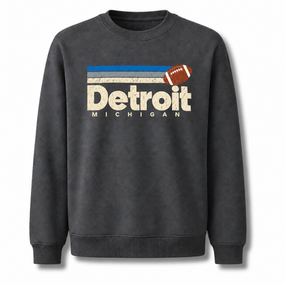 Detroit Michigan Motor City Vintage Athletic Sweatshirt - Dark Heather