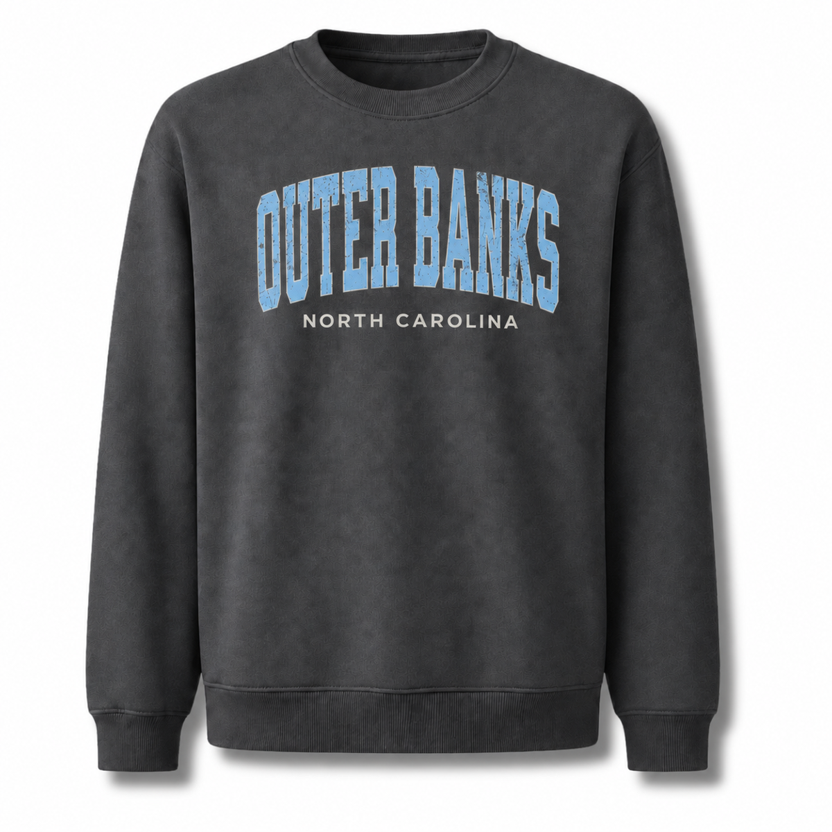 Outer Banks North Carolina Nautical Retro Beach Sweatshirt - Dark Heather