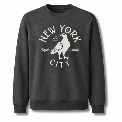 NYC Pigeon Official Bird Vintage Retro Humor Sweatshirt - Dark Heather