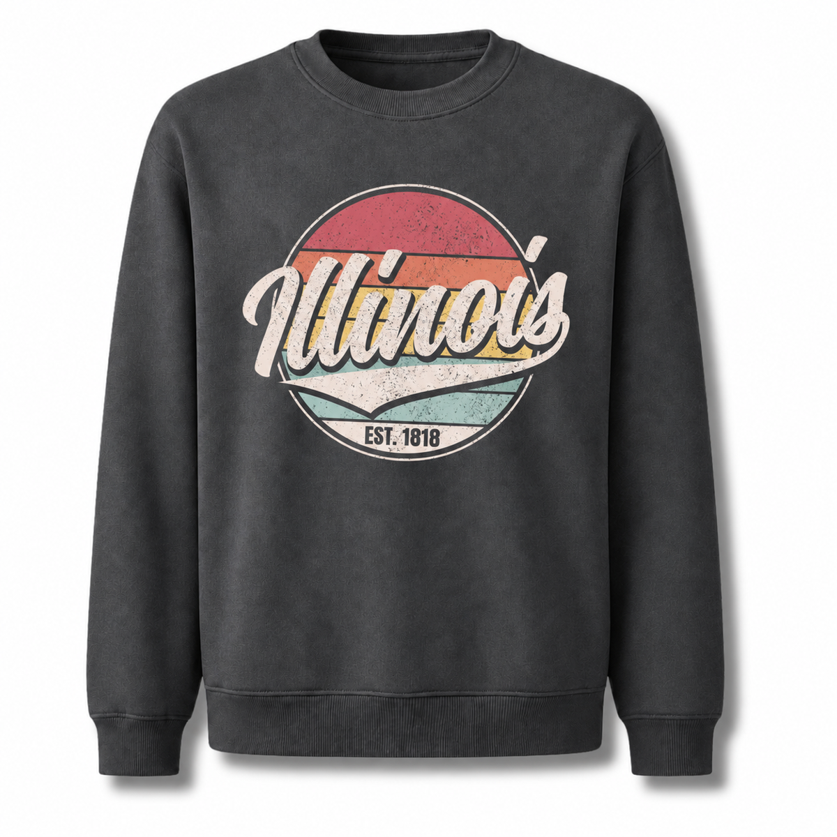 Illinois Prairie State Vintage Heritage Emblem Sweatshirt - Dark Heather