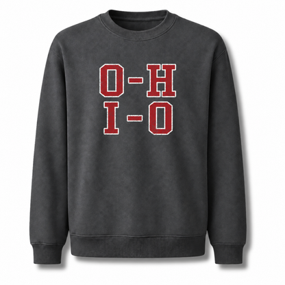Ohio OH IO Collegiate Varsity Athletic Sweatshirt - Dark Heather
