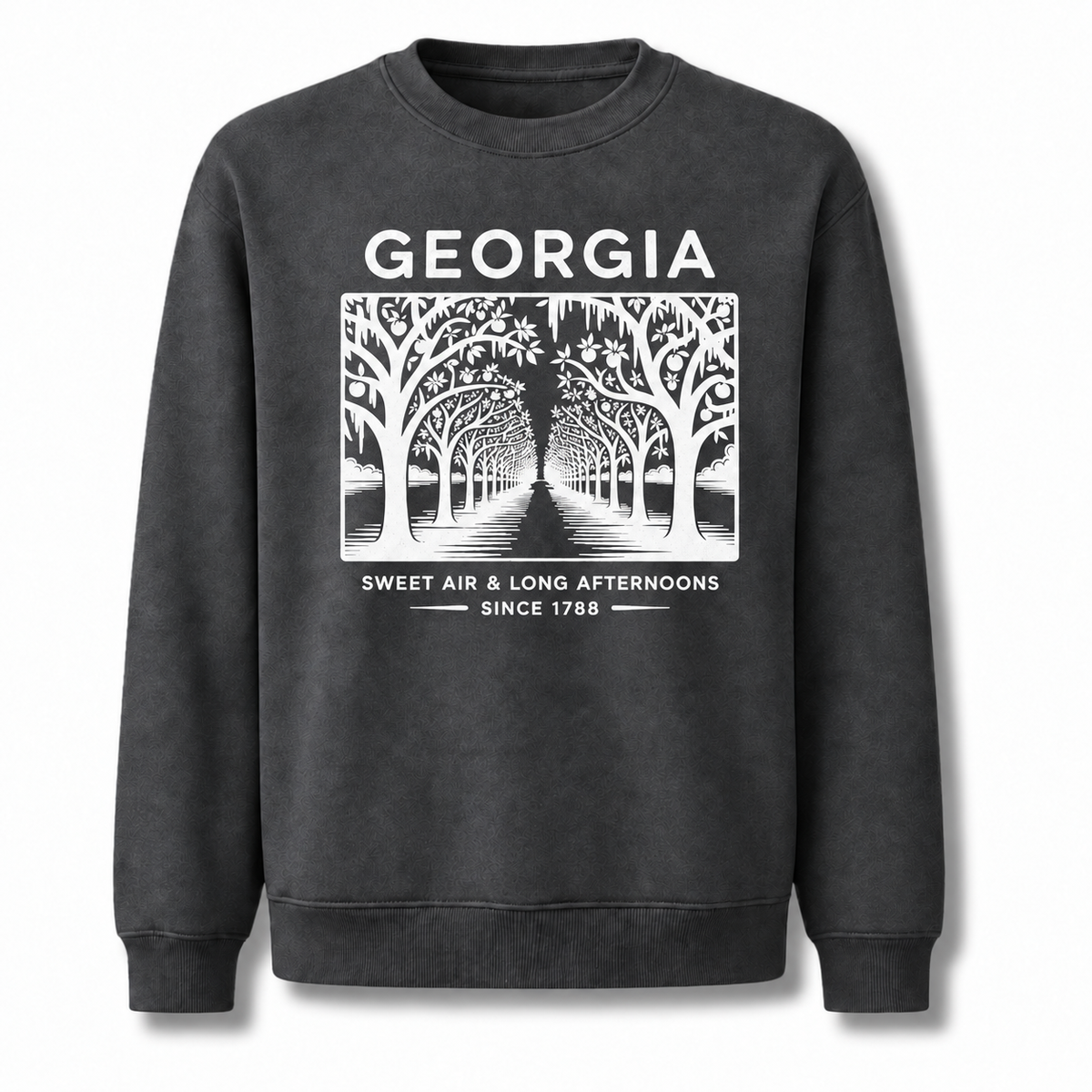 Georgia Sweet Air Long Afternoons Historic Avenue Sweatshirt - Dark Heather
