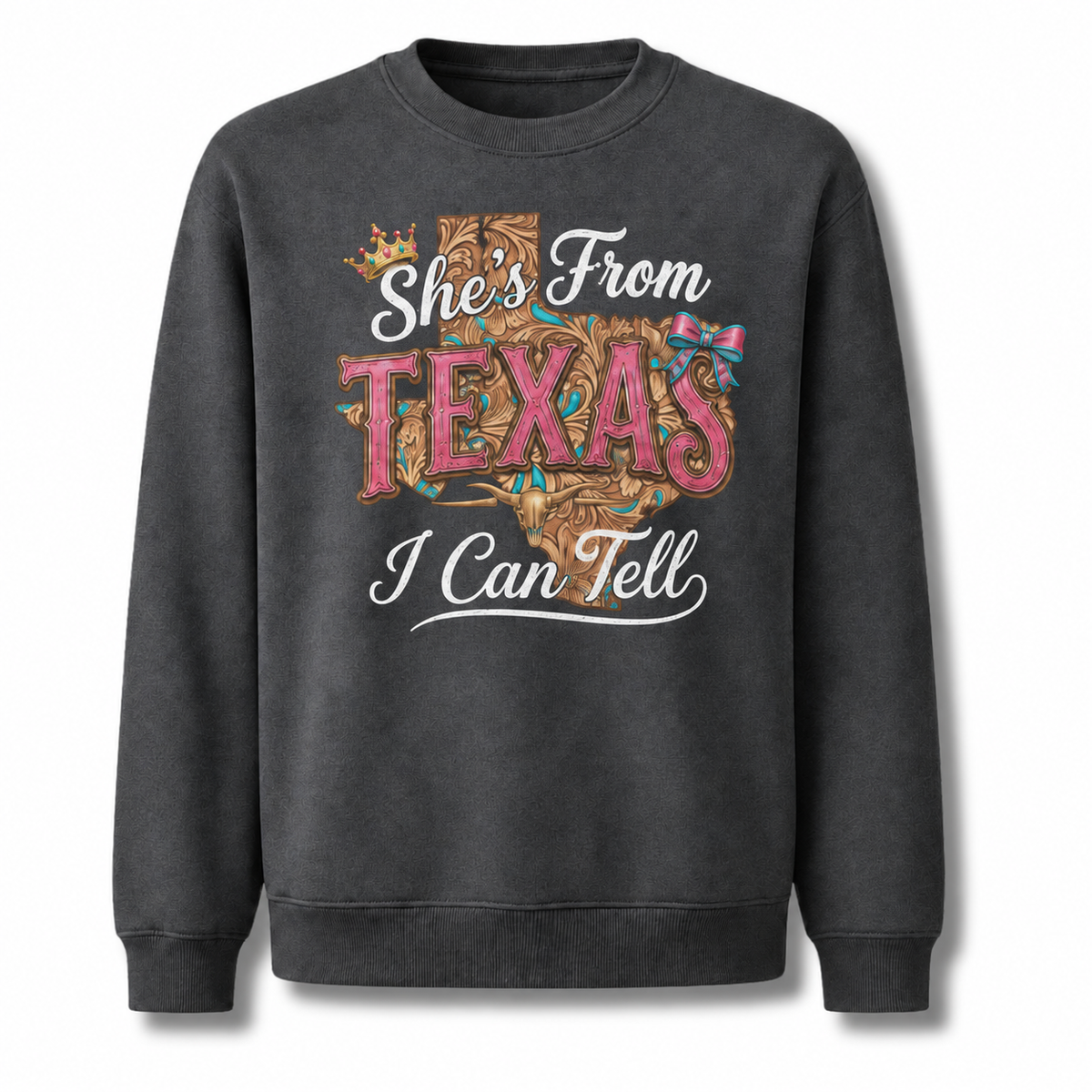 Texas Western Cowboy Boots Rodeo Vintage Heritage Sweatshirt - Dark Heather