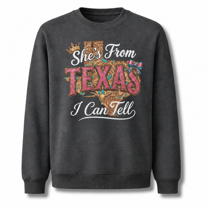 Texas Western Cowboy Boots Rodeo Vintage Heritage Sweatshirt - Dark Heather