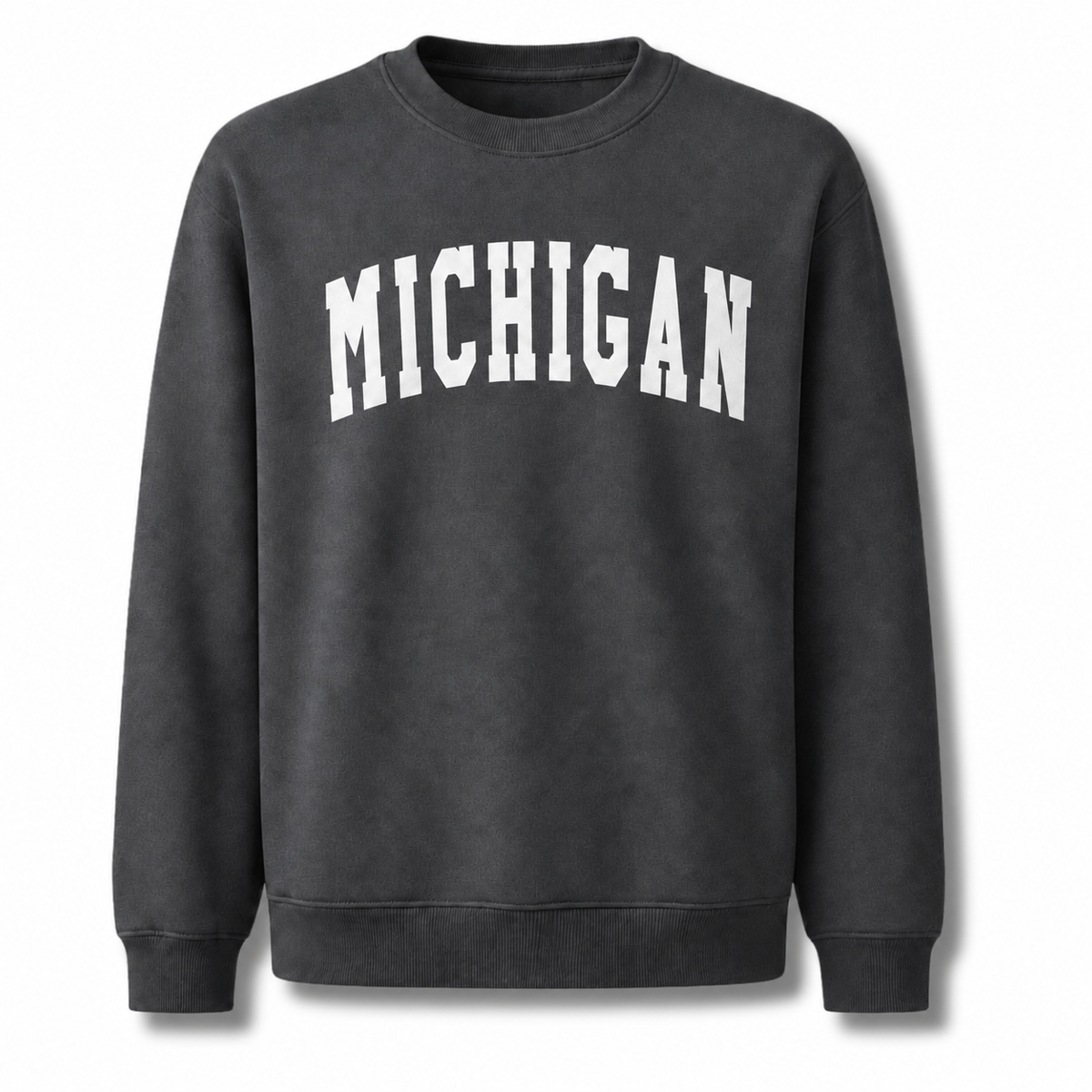 Michigan Retro Arched Varsity Collegiate Vintage Sweatshirt - Dark Heather