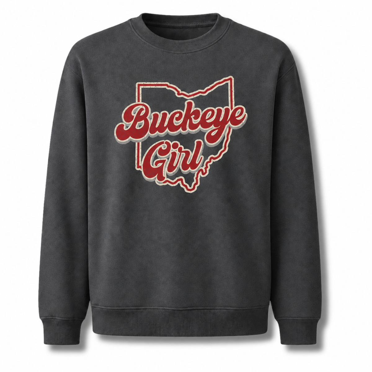 Buckeye Girl Ohio State Pride Vintage Sweatshirt - Dark Heather