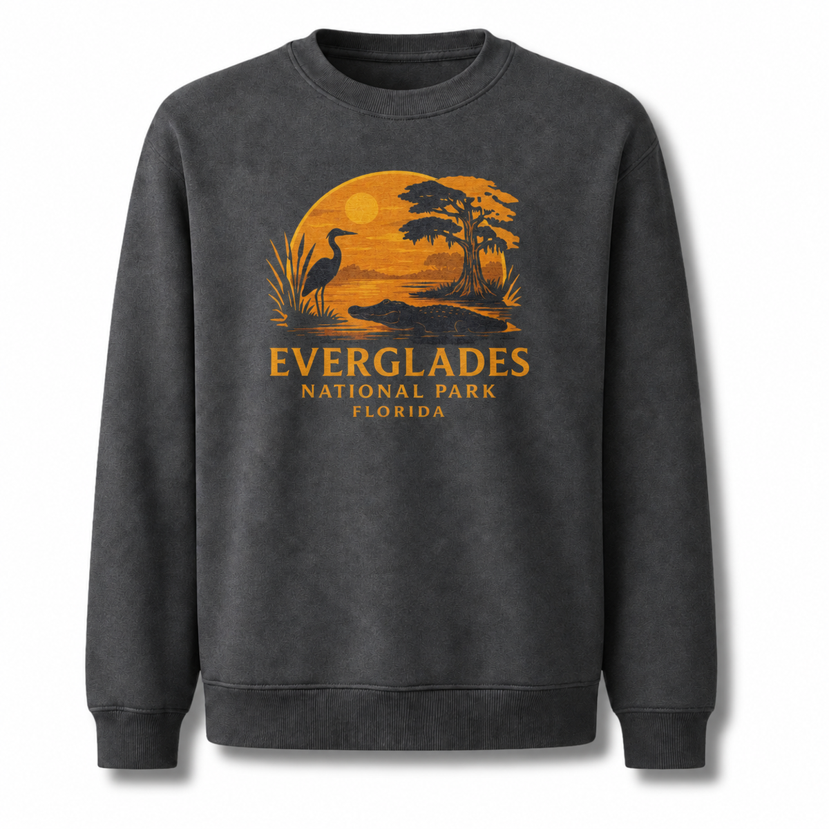Florida Everglades National Park Nature Vintage Sweatshirt - Dark Heather