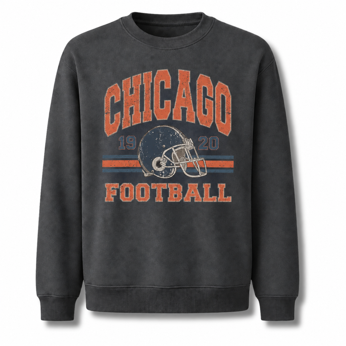 Chicago Football Gameday Retro Vintage Collegiate Sweatshirt - Dark Heather