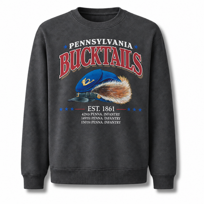 Pennsylvania Bucktails Military Heritage Vintage Distressed Sweatshirt - Dark Heather