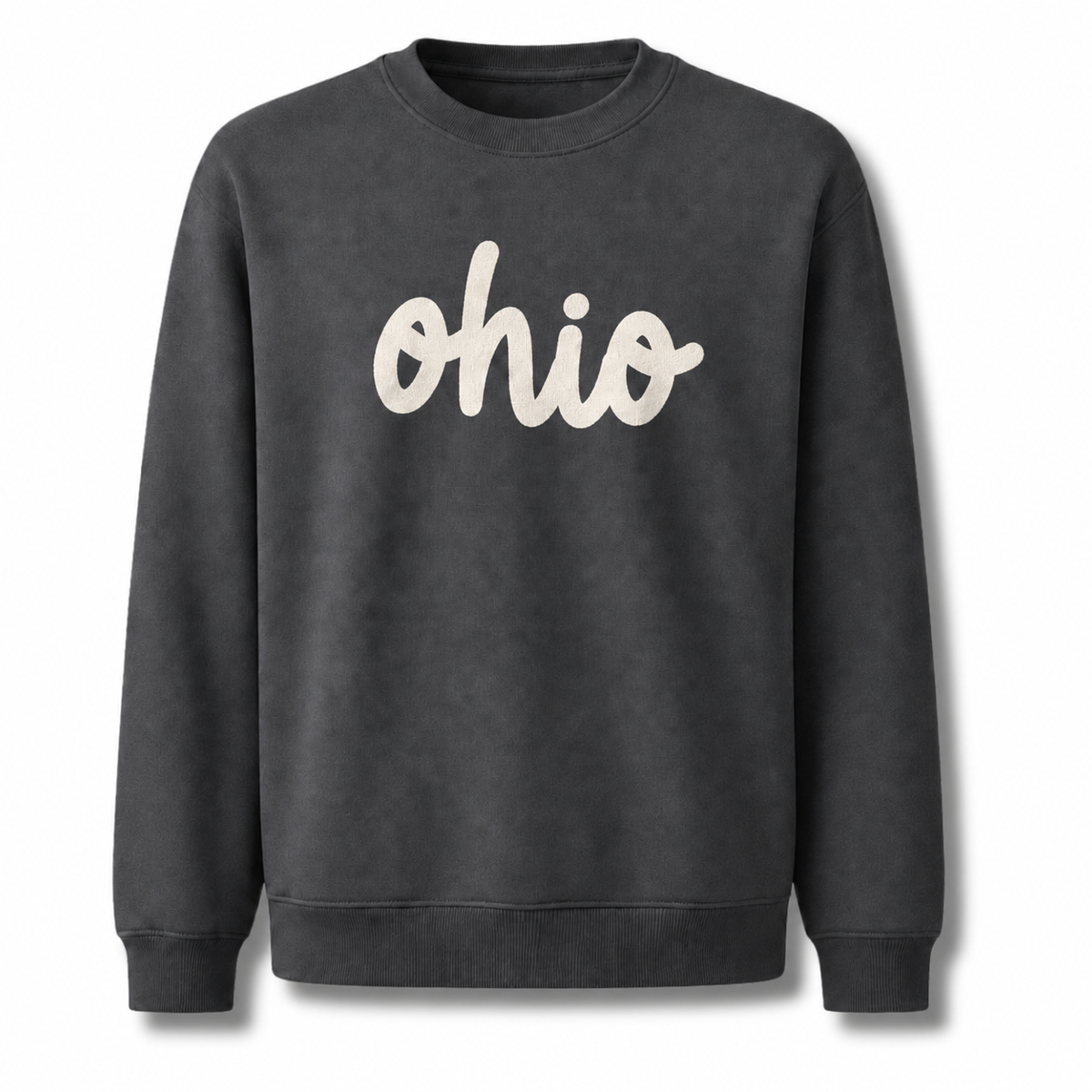 Ohio Minimalist Handwritten Cursive Script Vintage Sweatshirt - Dark Heather