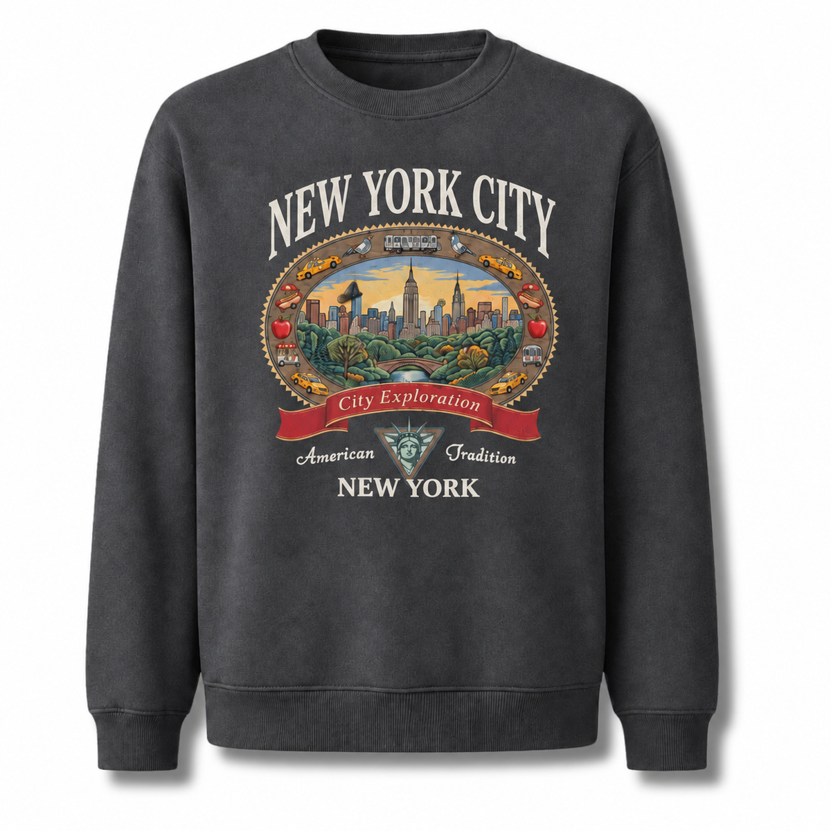 New York City Exploration Central Park Vintage Sweatshirt - Dark Heather