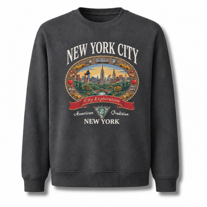 New York City Exploration Central Park Vintage Sweatshirt - Dark Heather