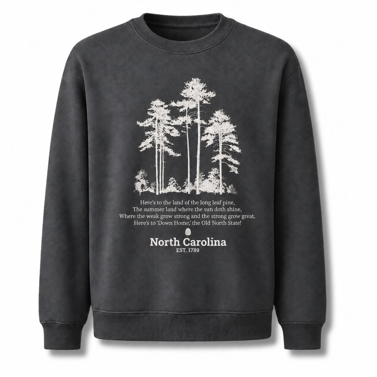 North Carolina Longleaf Pine Forest Nature Outdoor Sweatshirt - Dark Heather