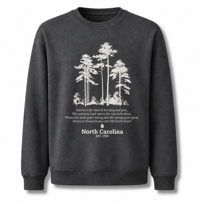 North Carolina Longleaf Pine Forest Nature Outdoor Sweatshirt - Dark Heather
