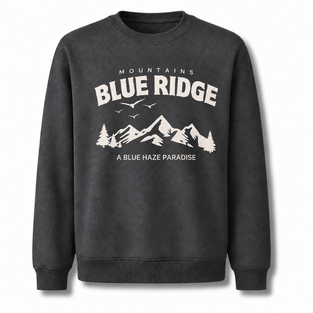 Blue Ridge Georgia Mountains Blue Haze Paradise Sweatshirt - Dark Heather