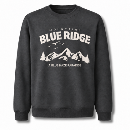 Blue Ridge Georgia Mountains Blue Haze Paradise Sweatshirt - Dark Heather