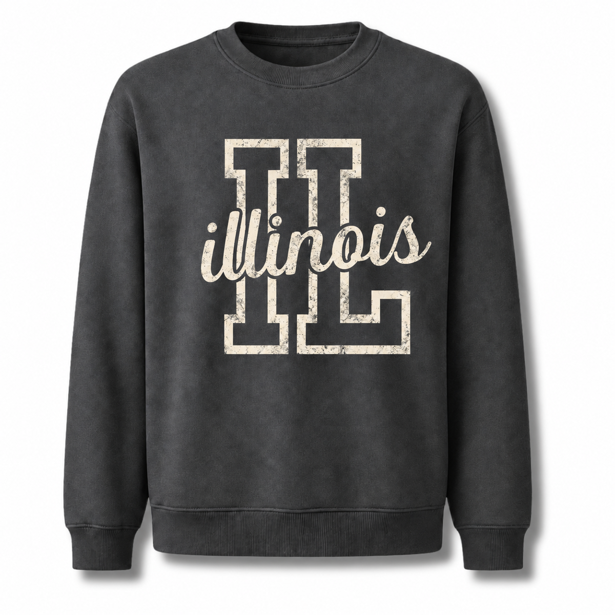 Illinois Classic Vintage Heritage State Pride Sweatshirt - Dark Heather