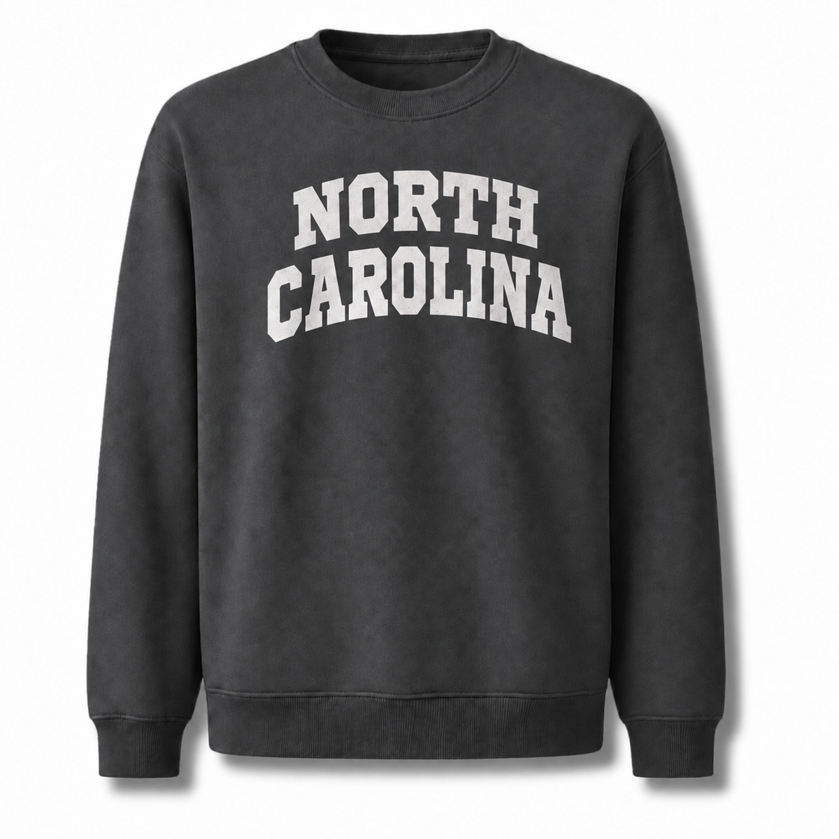 North Carolina Collegiate Arched Block Lettering Retro Sweatshirt - Dark Heather