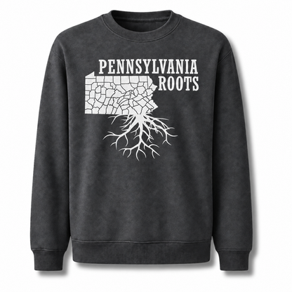 Pennsylvania Roots Deep Heritage Minimalist Vintage Sweatshirt - Dark Heather