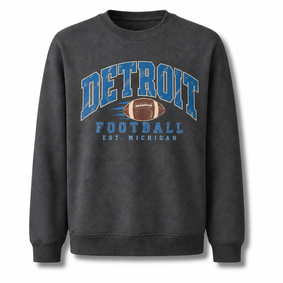 Detroit Football Retro Vintage Gameday Tailgate Sweatshirt - Dark Heather