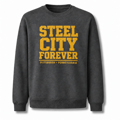 Pennsylvania Steel City Pittsburgh Athletic Vintage Sweatshirt - Dark Heather