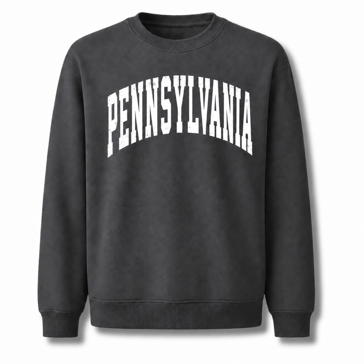 Pennsylvania Collegiate Varsity Athletic Lettering Vintage Sweatshirt - Dark Heather