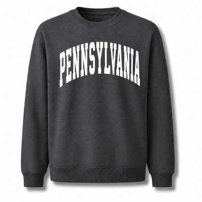 Pennsylvania Collegiate Varsity Athletic Lettering Vintage Sweatshirt - Dark Heather