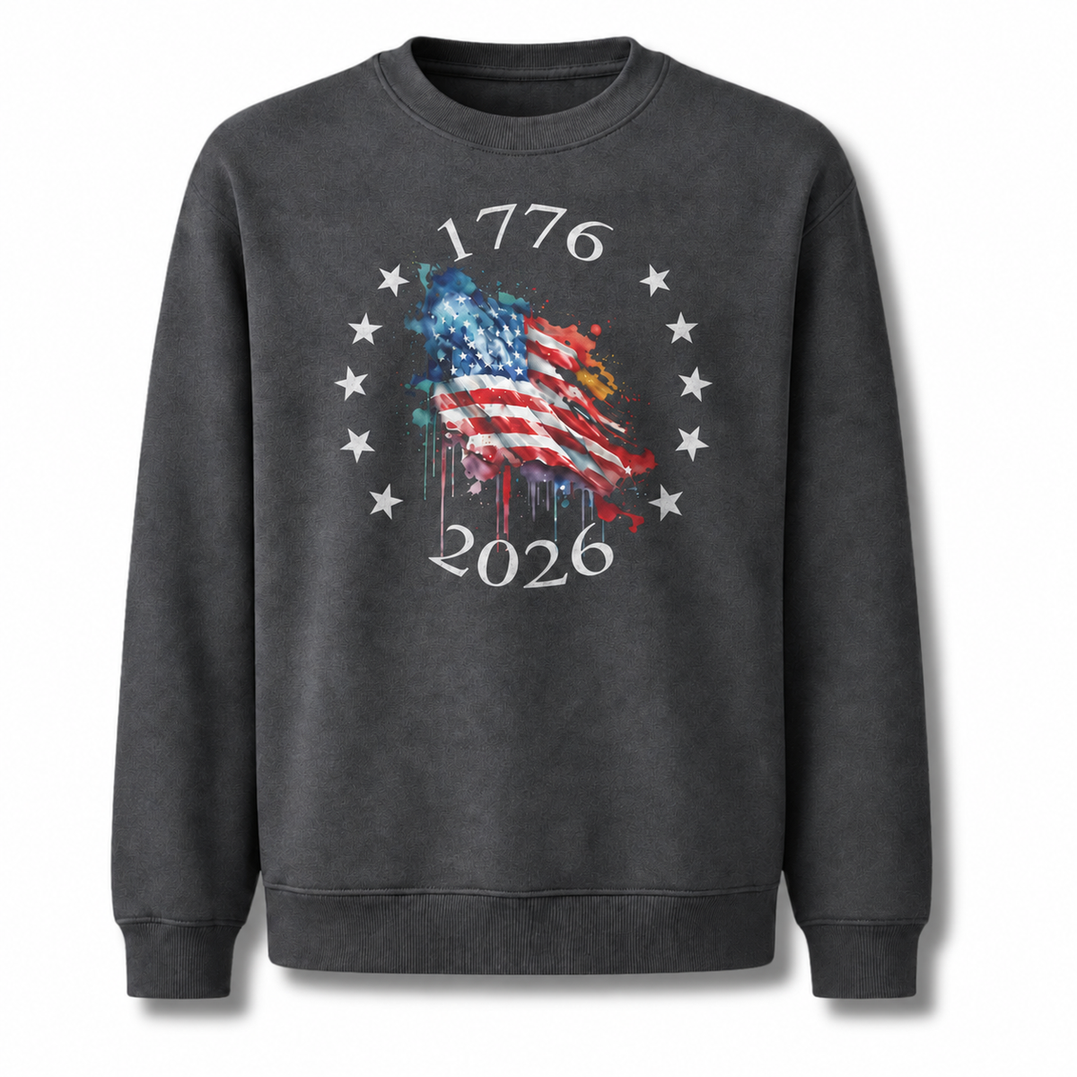 America 250th 1776 2026 Watercolor Flag Sweatshirt