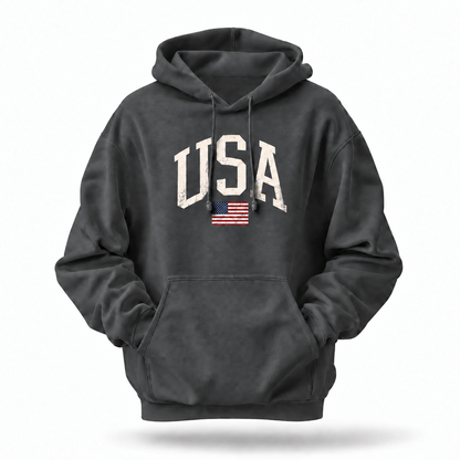 America USA Vintage Flag Distressed Hoodie