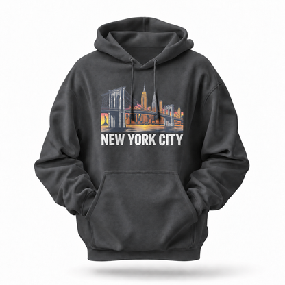New York City Skyline Brooklyn Bridge Hoodie