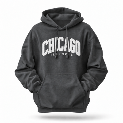 Chicago Illinois Varsity Arch Block Letters Hoodie