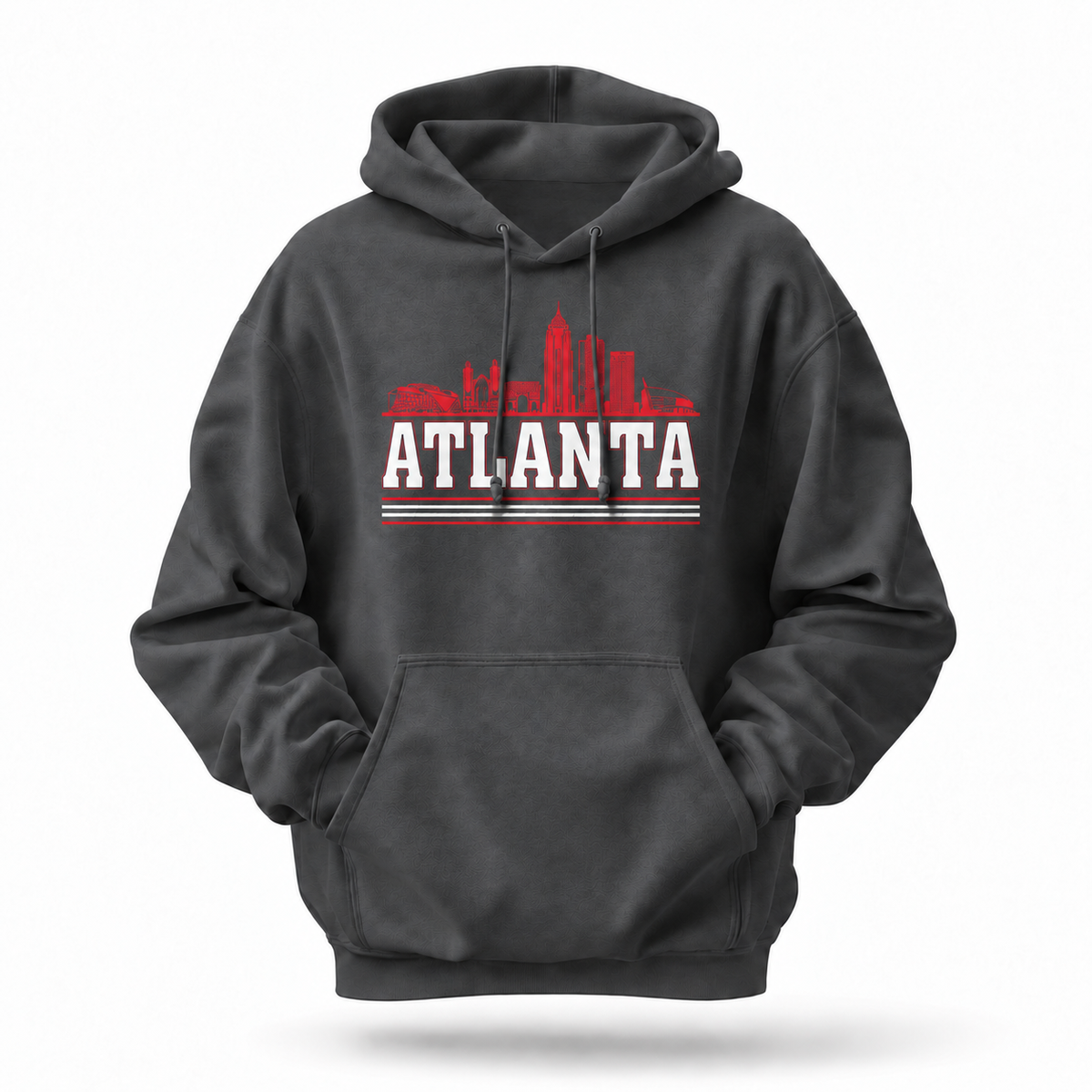 Georgia Atlanta Skyline Retro Red Hoodie