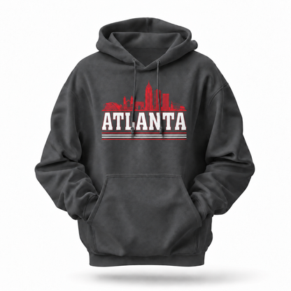 Georgia Atlanta Skyline Retro Red Hoodie