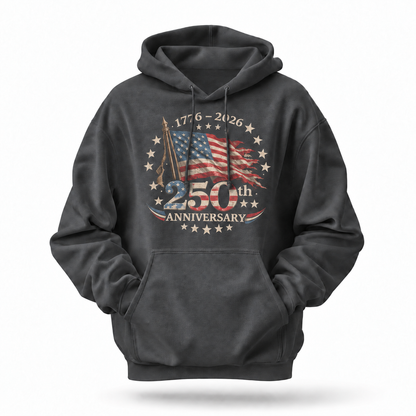 America 250th Anniversary 1776 2026 Flag Hoodie