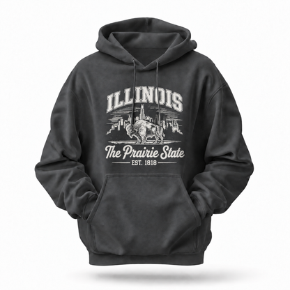 Illinois The Prairie State Bison Est 1818 Hoodie