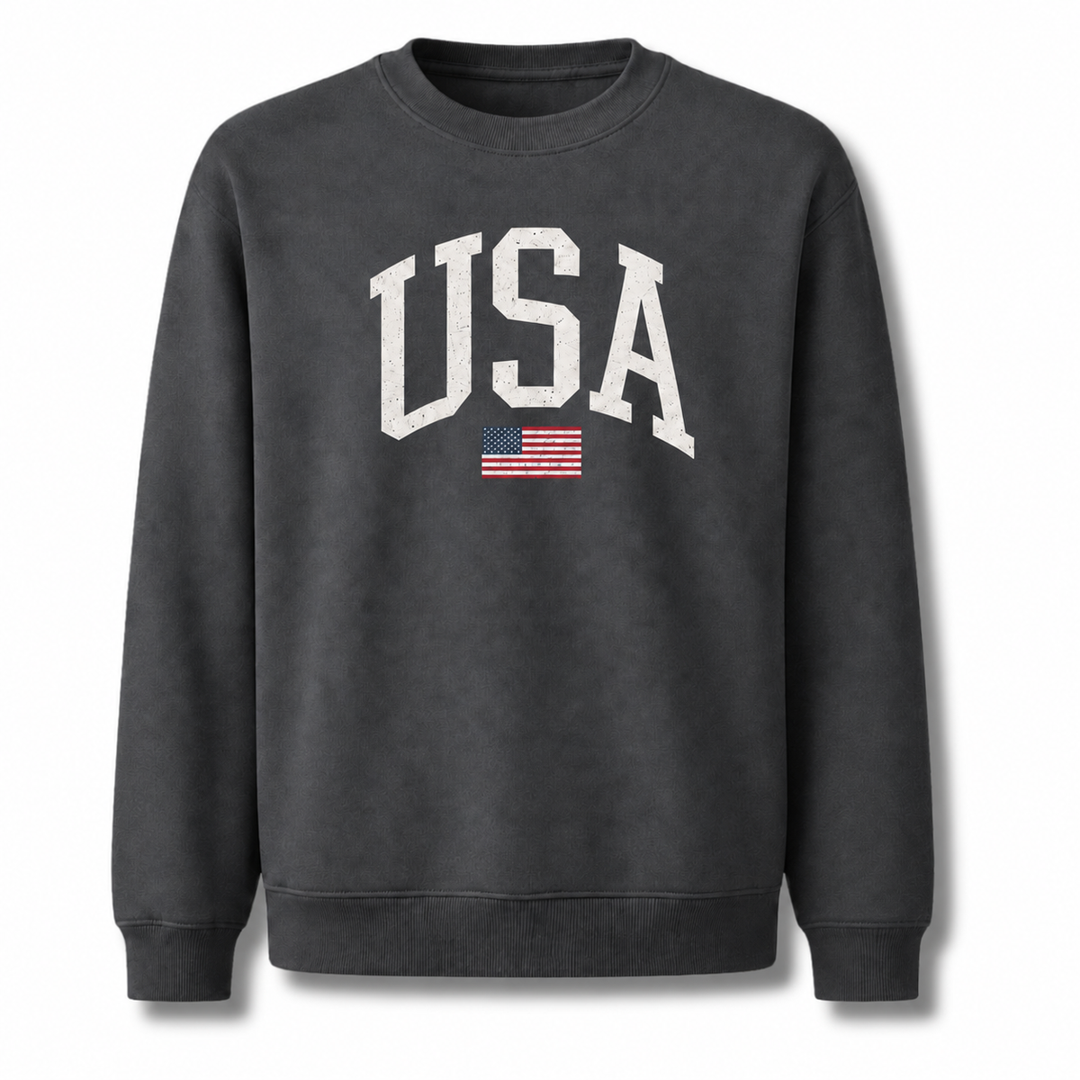 USA Arch Flag Minimalist Varsity Sweatshirt