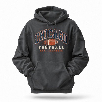 Chicago Football Vintage Retro Blue Hoodie