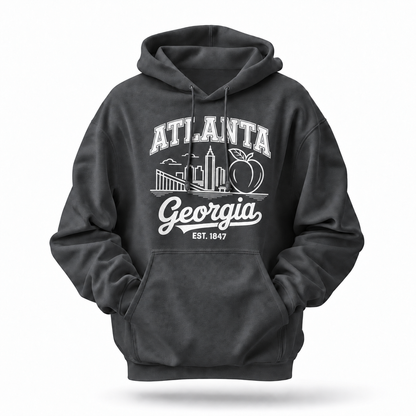 Georgia Atlanta Peach Skyline Est 1847 Hoodie